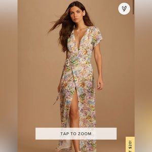 Lulus floral wrap dress xs tags on